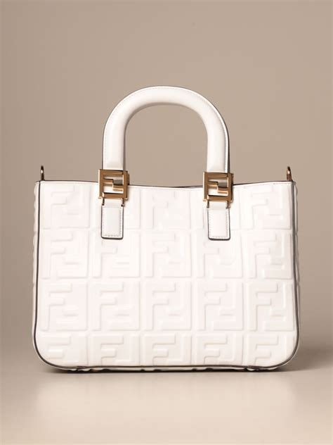 fendi white sling bag|authentic Fendi tote.